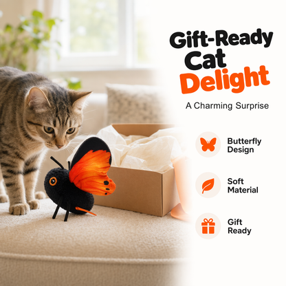 🦋🐱Smart Sensing Flapping Butterfly Legetøj🐈Bevægelsesaktiveret, realistisk flyvning, interaktiv sjov – holder din kat engageret i timevis.🔥