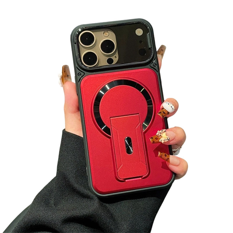 ✨ Ét cover, tre opgraderinger – Magnetisk, flip-linsedæksel og stativ, der ikke fylder meget. Passer til iPhone 13-17