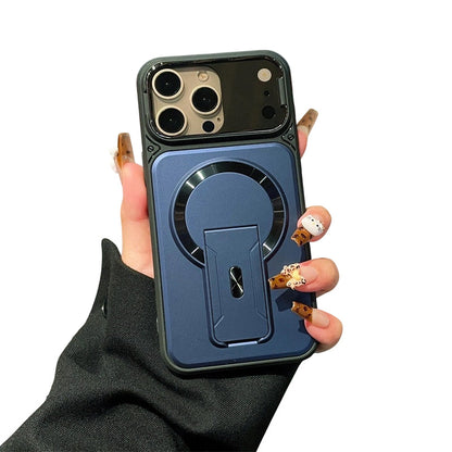 ✨ Ét cover, tre opgraderinger – Magnetisk, flip-linsedæksel og stativ, der ikke fylder meget. Passer til iPhone 13-17