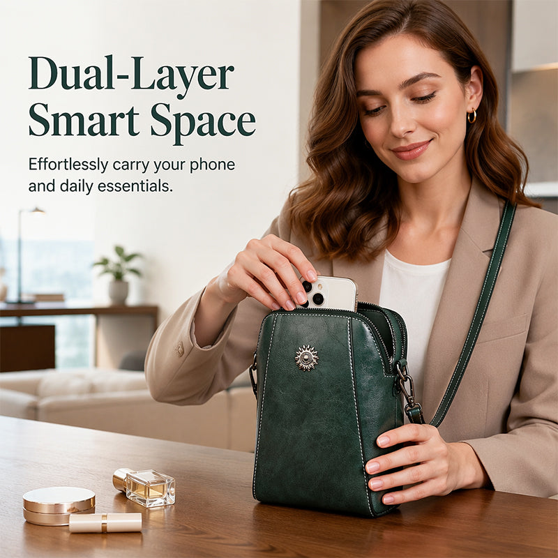 Dame PU-læder crossbody-telefontask