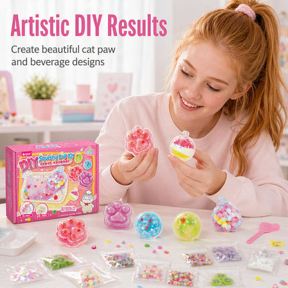 🐱 🧊 DIY Fried Ice Squishy-legetøjssæt – Katteklo-design, sjov og kreativ – Perfekt til sensorisk leg og stresslindring for børn