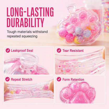 🐱 🧊 DIY Fried Ice Squishy-legetøjssæt – Katteklo-design, sjov og kreativ – Perfekt til sensorisk leg og stresslindring for børn