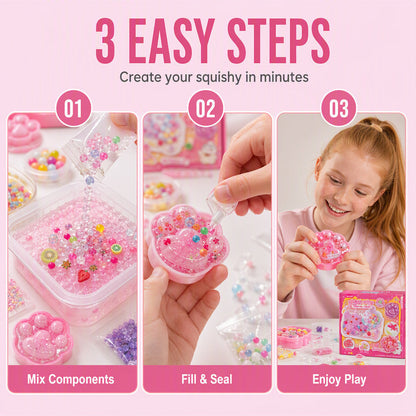 🐱 🧊 DIY Fried Ice Squishy-legetøjssæt – Katteklo-design, sjov og kreativ – Perfekt til sensorisk leg og stresslindring for børn