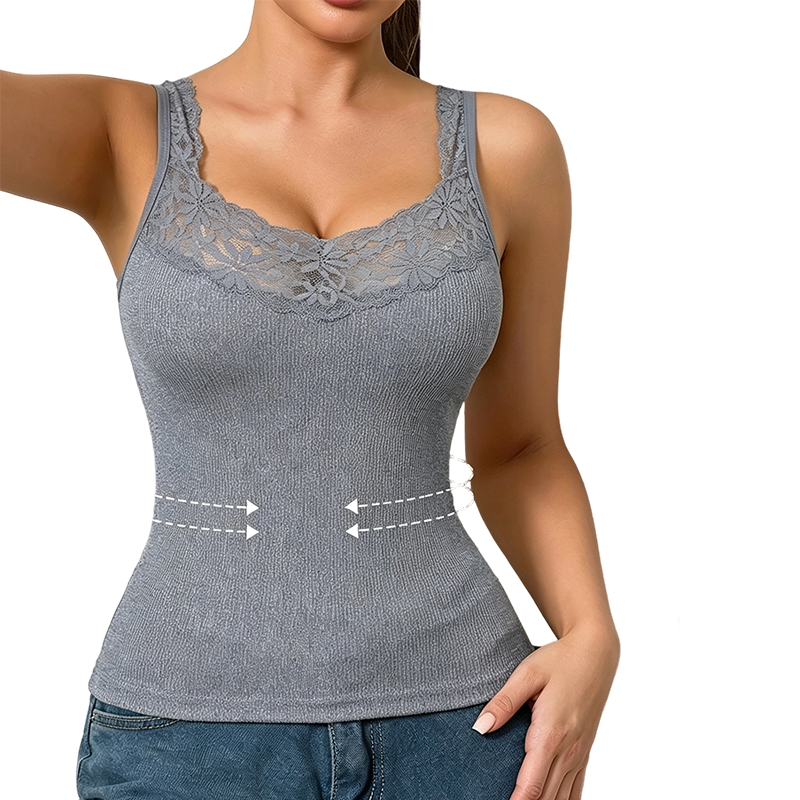 Figursyet camisole i blonde til kvinder i store størrelse