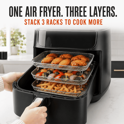 🍗 Stabelbare riste til airfryer – giver mere plads til tilberednin