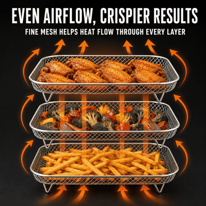 🍗 Stabelbare riste til airfryer – giver mere plads til tilberednin
