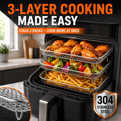 🍗 Stabelbare riste til airfryer – giver mere plads til tilberednin