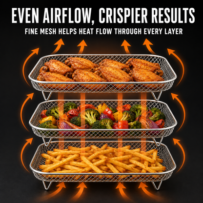 🍗 Stabelbare riste til airfryer – giver mere plads til tilberednin