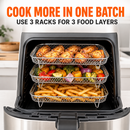 🍗 Stabelbare riste til airfryer – giver mere plads til tilberednin