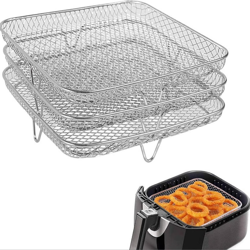 🍗 Stabelbare riste til airfryer – giver mere plads til tilberednin