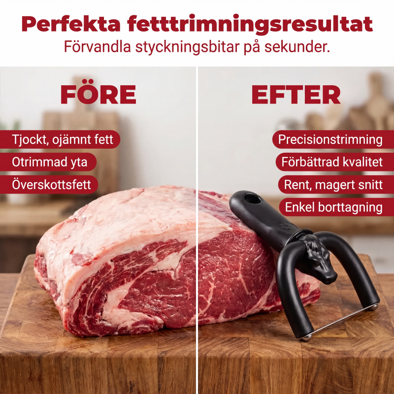 🥩 Trim fedt hurtigere og mere jævnt – håndholdt fedttrimmer til oksekød og svinekø