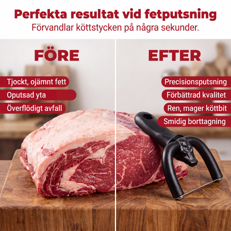 🥩 Trim fedt hurtigere og mere jævnt – håndholdt fedttrimmer til oksekød og svinekø