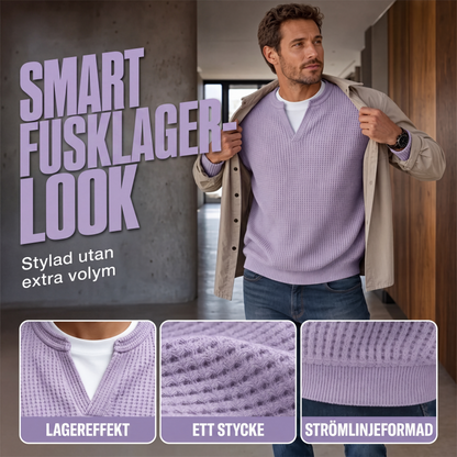 Waffel-T-shirt med lagdelt komfort
