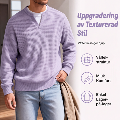 Waffel-T-shirt med lagdelt komfort