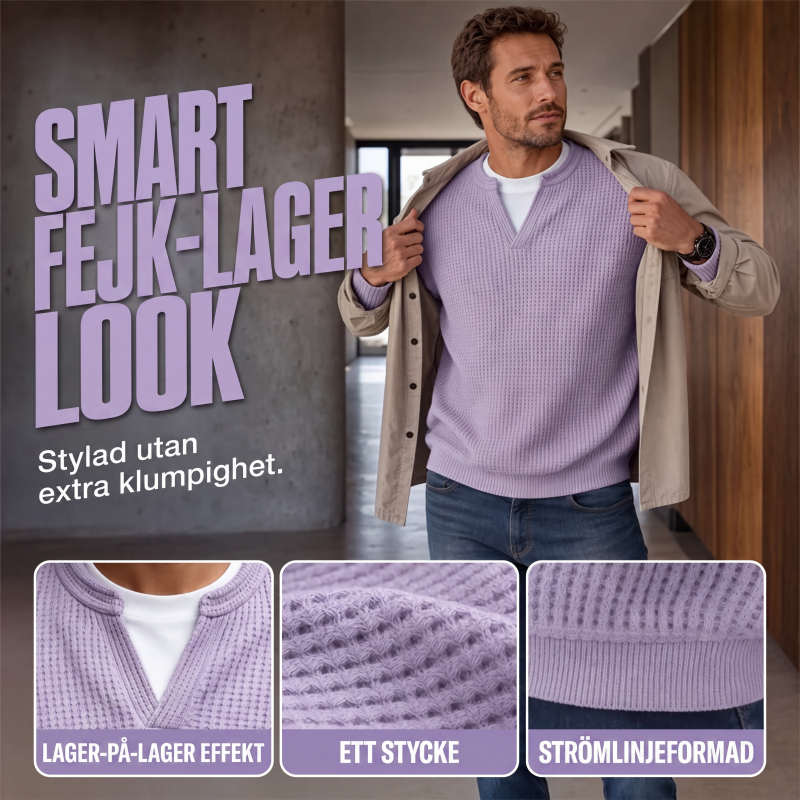 Waffel-T-shirt med lagdelt komfort