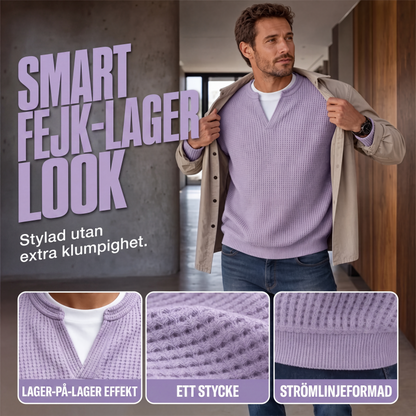Waffel-T-shirt med lagdelt komfort