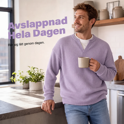 Waffel-T-shirt med lagdelt komfort