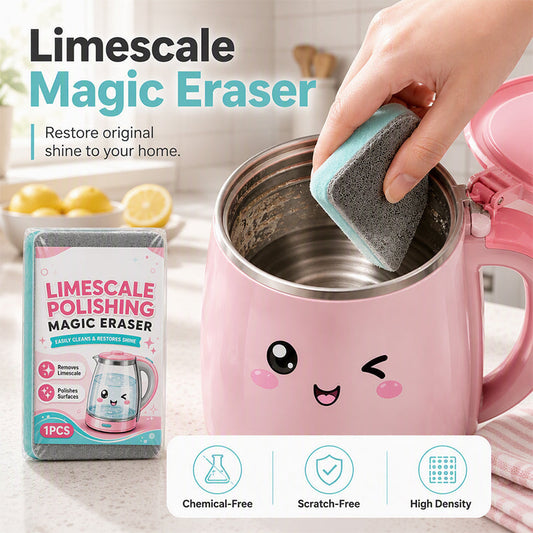 🧽Magic Eraser-svamp til fjernelse af kalk – kemikaliefri skrubbesvamp til afkalkning, ridsefri rengøringssvamp med høj tæthed til kedler, vaske og pletter fra hårdt van
