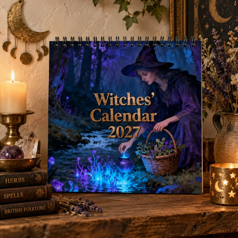 Kalender med mystiske hekse 2027 🌙 12 måneder med fortryllende heksekunst