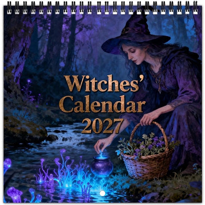 Kalender med mystiske hekse 2027 🌙 12 måneder med fortryllende heksekunst